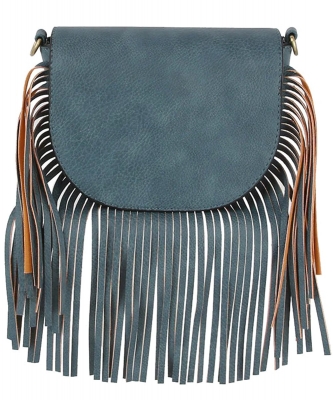 Women Tassel Crossbody Purse Handbag CH015 DENIM